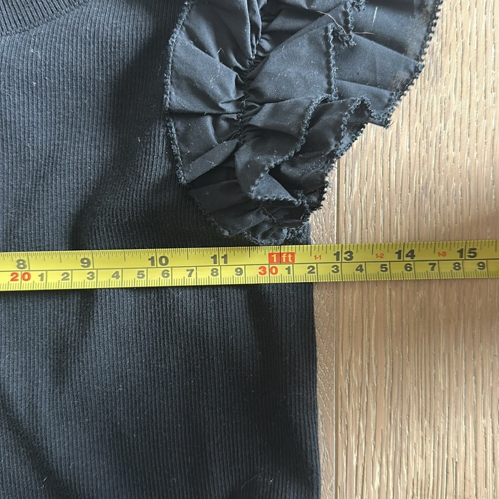 GAP Ruffle Sleeve Tiered Black Mini Dress - Picture 11 of 13